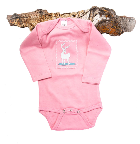 Deer Me! Onesie (pink long-sleeve, medium only in short sleeve)