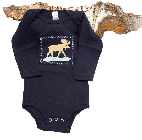 Moosewinkle Onesie (navy long-sleeve)