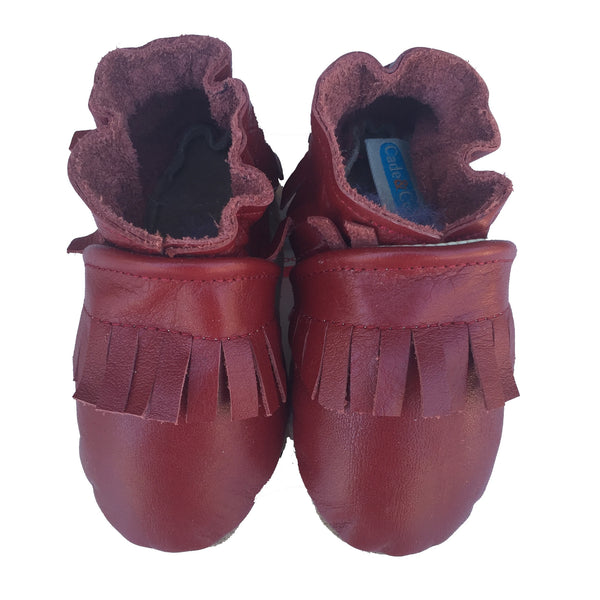 Fringe Mocs SALE (40% off )pomegranate