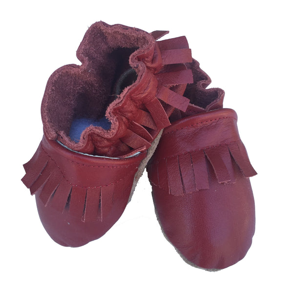 Fringe Mocs SALE (40% off )pomegranate