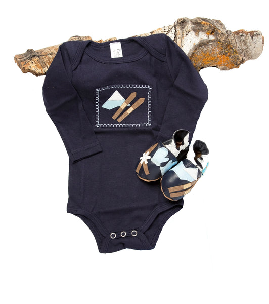 Ski Patrol Gift Set (navy onesie, shoes)