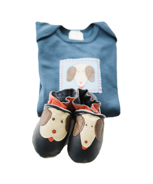 Yip&Yap Gift Set (navy onesie, shoes)